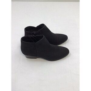 Style & Co Womens Size 7.5M Wileyy Fabric Block Heel Low Ankle Booties Black